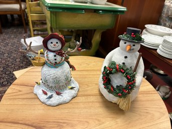 Two Snowmen  One Lenox And One Hallmark