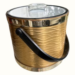 Mid Century Sheltonware Gold Ice Bucket & Tong