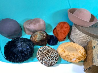 Vintage Womens Hats Collection Size 4: Le Charme, G. Fox & Co, Borsalino, Valerie Modes, Feathers Wool