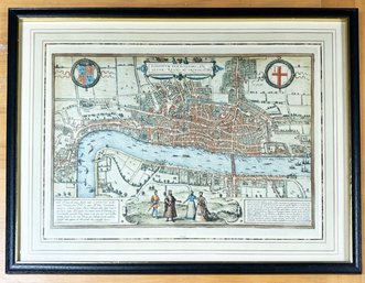 A Map Of London, Hand Colored Print