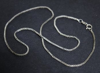 Vintage Sterling Silver Box Chain Necklace 17' Long