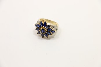 Sterling Silver Sapphire Ring Size 7.50