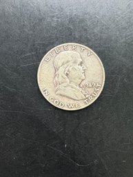 1949-D Benjamin Franklin Silver Half Dollar