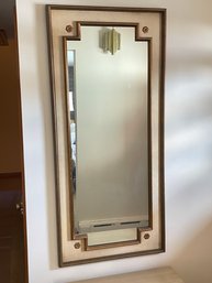 Wood And Cloth Framed Wall Mirror