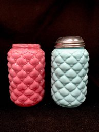 Vintage Pastel Hand-blown Sugar Shakers