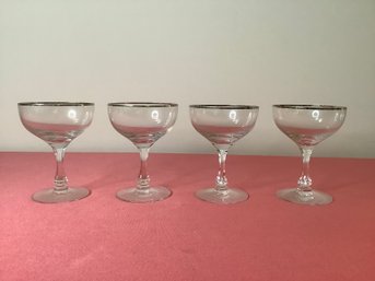 Set Of 4 Clear Glass Cocktail Glasses