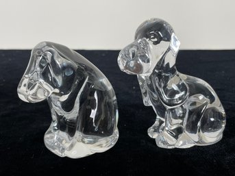 2 Piece Glass Dog Figurine Collection