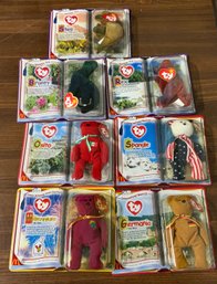 NEW McDonalds Beanie Babies  ~ 7 Pc Lot ~ Dinosaur Trio & 4 Bears ~