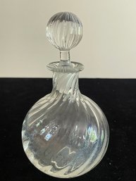 Vintage Hand Blown Swirl Glass Wine Decanter