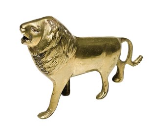 Vintage 6' Cast Metal Golden Lion Figurine