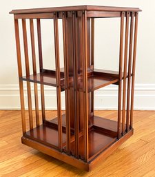 A Gorgeous Inlaid Marquetry Bookshelf, Swivels