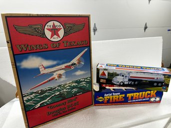 Lot Of 3 New In Boxes Wings Of Texaco - Gooney Bird Plane, Citgo Toy Tanker & Sunoco Fire Truck