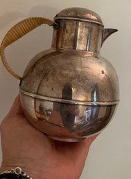 Vtg Silver Plated Reeded Handled Tea Pot (smaller)