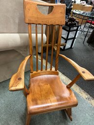 Colonial American High-Back Rocking Chair By Herman De Vries For Sikes Furniture