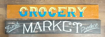 Hand Painted Grocery & Market Wooden Signs