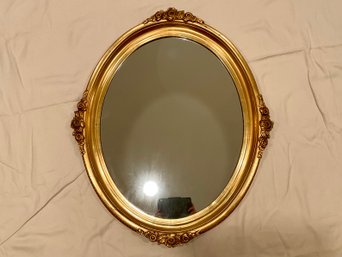 Vintage Oval Gilt Wood Mirror