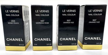 4 New Chanel Nail Color Limited Edition Nail Polish, .4 Fluid Ounces Each, Purchased At Bloomingdales