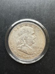 1961-D Benjamin Franklin Silver Half Dollar