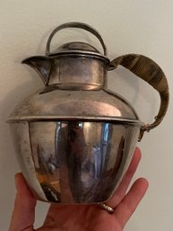 VTG Sterling Silver Reeded Handle Tea Pot
