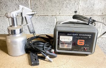 Sears-Vintage Sprayer And 6/12 Volt Battery Charger