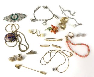 Group Lot Of Ladies Mostly Costume Jewelry - Some Gold