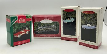 4 Vintage Hallmark Ornaments With Boxes ~ 1957 Corvette & More ~