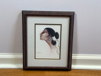 RC Gorman Navajo 'Angelina' Framed Lithograph