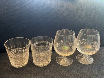 4 Vintage Galway Leaded Irish Crystal Glasses.