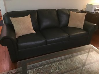 Hitchcock Chair Co. Dark Green Leather Couch