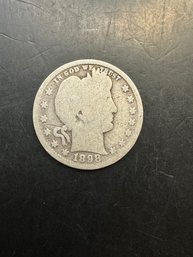 1898 Barber Silver Quarter