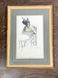 Abel Touchep, Charcoal And Watercolor From The Charles And Mary Magriel Collection