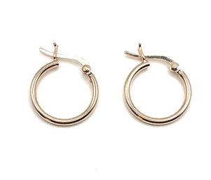 Sterling Silver Copper Color Hoop Earrings