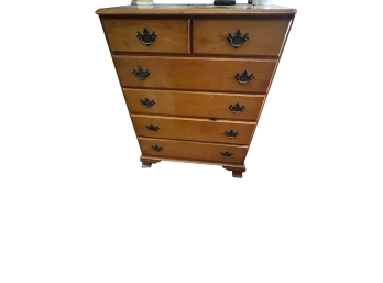 Early Colonial Maple Dresser With Esceuteron Plate Pulls