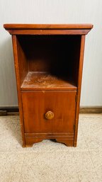 Wood Side Table With Cabinet