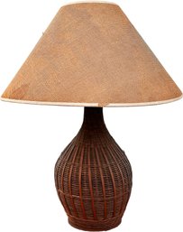 A Vintage Rattan Lamp