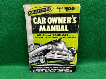 Vintage 1952 Popular Science Car Owner's Manual.