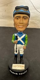 Rare Gulf Stream Park - Edgar Prado Bobblehead - Three Time Florida Derby Winner Figurine     LP/A2