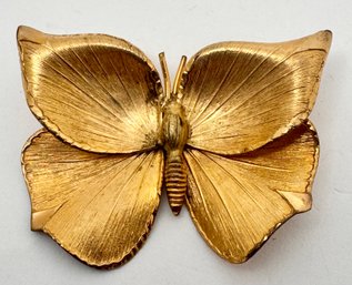 VINTAGE SIGNED CREED 12K GOLD-FILLED BUTTERFLY BROOCH