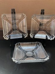 3 - 6' Square Glass Dishes