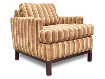 A Modern Armchair In Luxurious Chenille Stripe By Hamilton Furniture