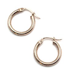 Sterling Silver Copper Color Hoop Earrings