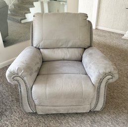 Beautiful Suede Grey Rocking Recliner