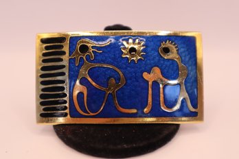 De Passille Sylvestre Modernist Enamel And Gold Tone Pin