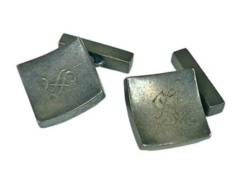 F&S Heavy Sterling Silver Hand Wrought Cufflinks Monogram 'S'