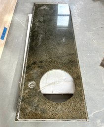 A Granite Bar Top With Round Sink Opening - 65 Inch