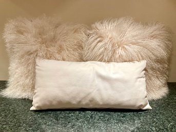 West Elm Mongolian Throw Pillows & A Lumbar Pillow