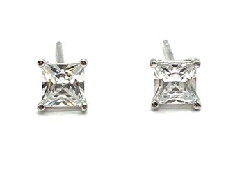 Sterling Silver SUCH Clear Stone Stud Earrings