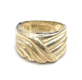 Vintage Fine Silver Ribbed Ring, Size 5