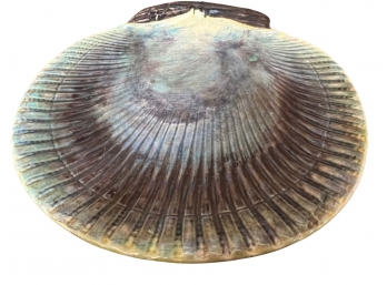 Vintage Bordello Pinheiro Large Majolica Clam Shell Plate