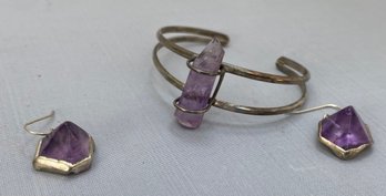 Amethyst Bracelet And Earring Set